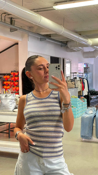 DIXIE Canotta in maglia  a righe