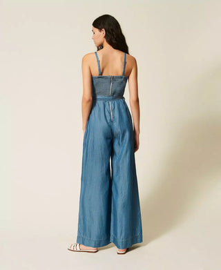 TWINSET ACTITUDE Tuta in jeans con cintura