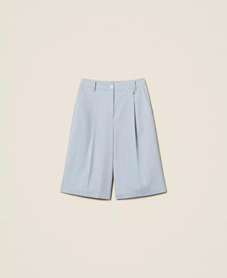 TWINSET ACTITUDE Bermuda gessati con tasche