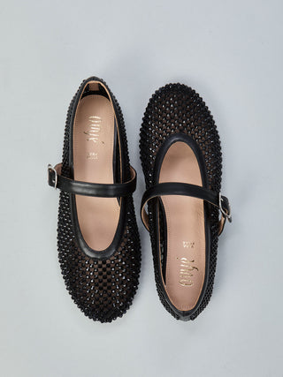 OVYE' Ballerina in rete di strass