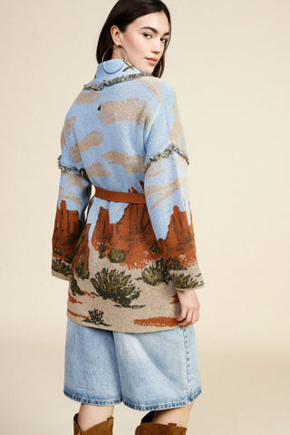 DIXIE Cardigan lungo con cintura