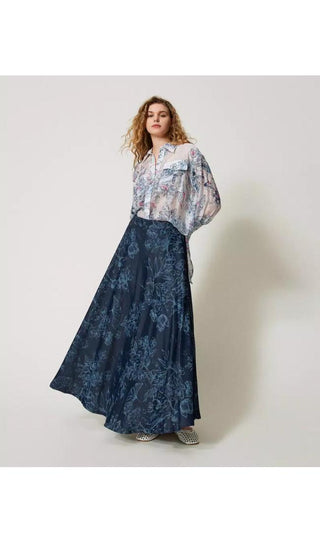 TWINSET ACTITUDE Gonna  jeans  fiori