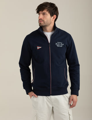 FREDMELLO Felpa full zip con collo in piedi