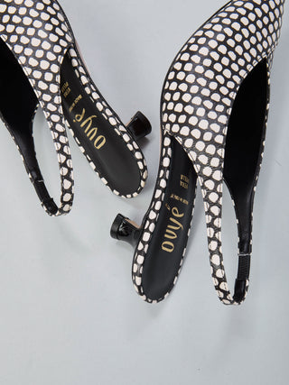 OVYE' Sling back in pelle laminata