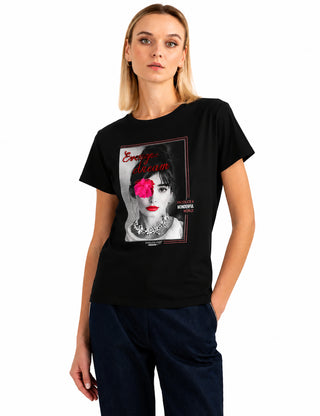 FREDMELLO T-shirt girocollo con grafica e applicazioni