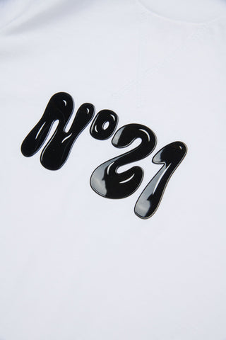N°21 T-shirt con logo e dettagli a righe