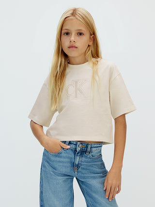 Calvin Klein Jeans T-shirt con logo taglio squadrato