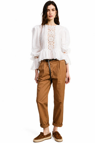 DIXIE Pantaloni chino con cintura sottile e risvolti