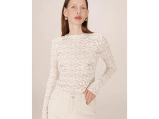 Grace & Mila T-shirt scollo tondo in pizzo