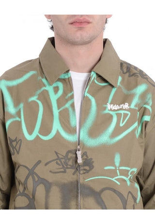 DISCLAIMER Giubbino in gabardine con stampa graffiti
