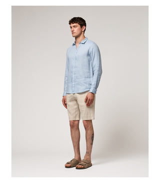 GIANNI LUPO Camicia in lino con colletto