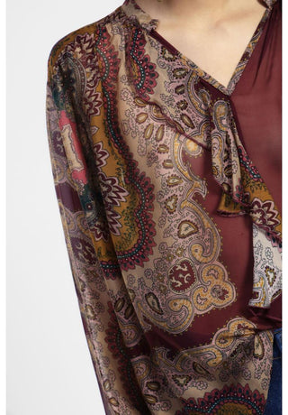 DIXIE Camicia stampa paisley con maniche lunghe leggere