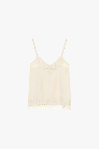 DIXIE Top spalline sottili e pizzo decorativo