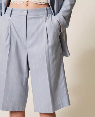 TWINSET ACTITUDE Bermuda gessati con tasche