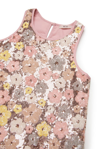 N°21 Vestito corto con tessuto di pailletes