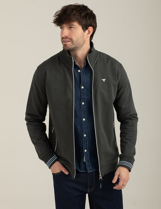 FREDMELLO Felpa full zip con collo in piedi