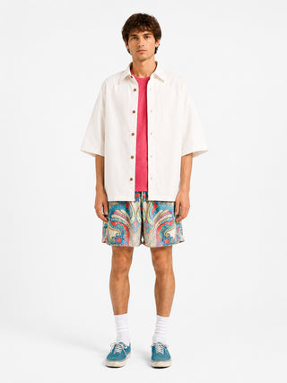 BERNA Camicia mezza manica misto lino