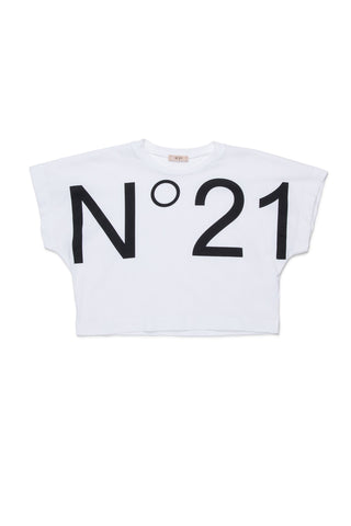 N°21 T-Shirt con logo cropped