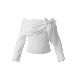 MOTEL MAGLIA Blusa con elastico a ricreare un collo a barca,