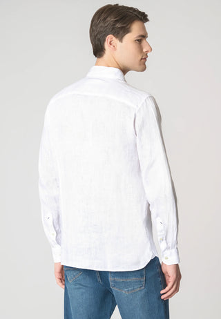 U.S. POLO ASNN. Camicia di puro lino slim fit