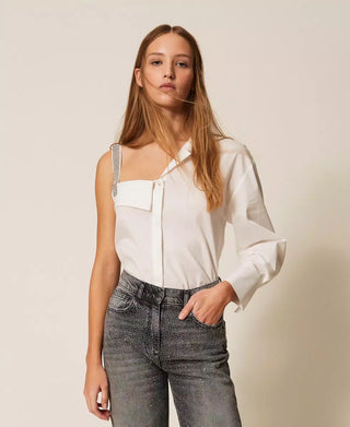 TWINSET ACTITUDE Camicia Monospalla in popeline