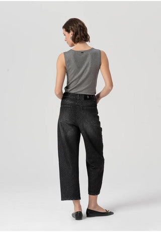 FRACOMINA Jeans boyfriend in denim nero