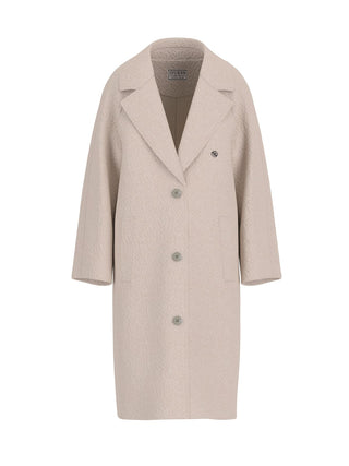 GUESS Cappotto tinta unita spigato con tasche a filo, chiusura centrale e logo
