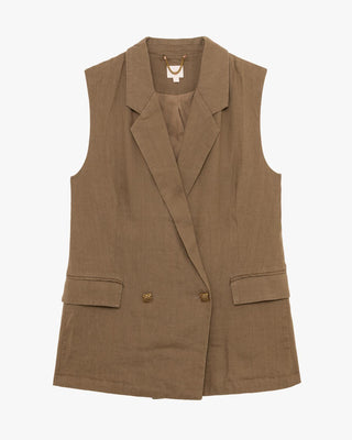 GIANNI LUPO Gilet doppiopetto in lino