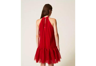 TWINSET ACTITUDE 252AT2091 ABITI Abito corto in tulle con balza