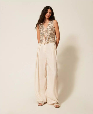 TWINSET ACTITUDE Pantaloni a palazzo con stampa