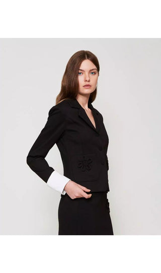 TWINSET ACTITUDE Giacca blazer con spilla a fiore