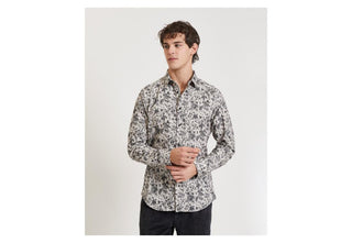 GIANNI LUPO GL7827S CAMICIA Camicia  floreale in velluto a coste