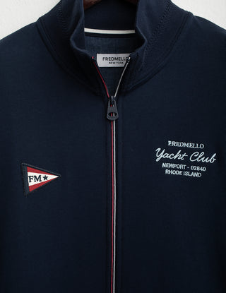 FREDMELLO Felpa full zip con collo in piedi