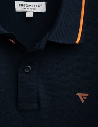 FREDMELLO Polo a Manica Corta in Piquet Stretch