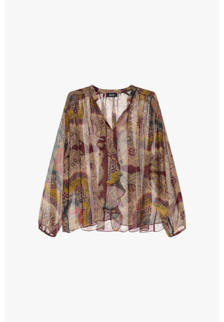 DIXIE Camicia stampa paisley con maniche lunghe leggere