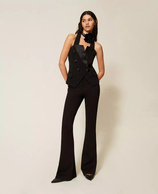 TWINSET ACTITUDE Gilet in cady con bottoni logati