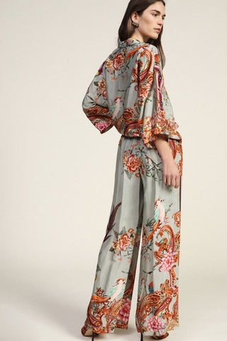 DIXIE Pantaloni palazzo fantasia floreale e dettagli