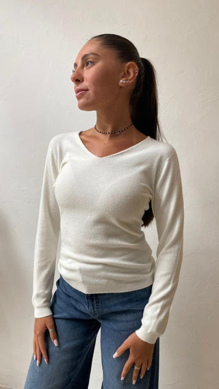 Fairly Maglia con scollo a V a manica lunga