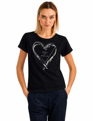 FREDMELLO T-shirt girocollo con grafica e applicazioni