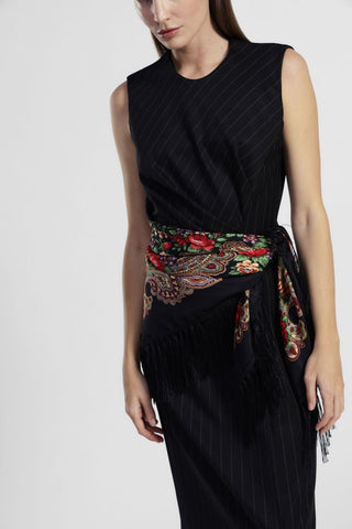 DIXIE A698Y068 ABITI Abito midi a righe senza maniche con fascia stampata