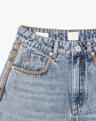 GIANNI LUPO Bermuda denim a vita alta