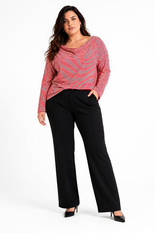 SUSY STAR Maglia Lunghe Righe Scollo Barca