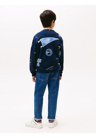 Tommy Hilfiger Felpa con stampa di loghi all over