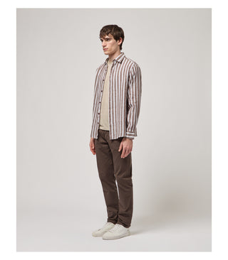 GIANNI LUPO Camicia a maniche lunghe in lino