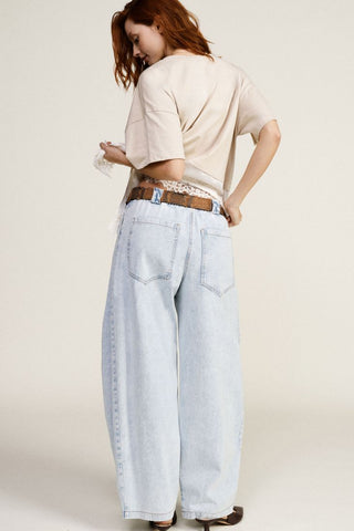 DIXIE Jeans balloon con cintura in vita decorativa