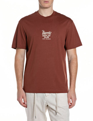 REPLAY T-SHIRT IN COTONE CON STAMPA COCKTAIL
