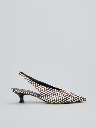 OVYE' Sling back in pelle laminata