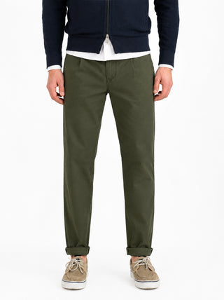 FREDMELLO Pantalone chino in twill di satin stretch