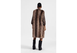 DIXIE Gilet lungo con pelliccia sintetica