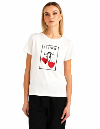 FREDMELLO T-shirt girocollo con grafica e strass